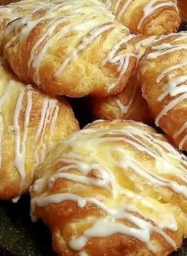 Delicious individual cream cheese danish pastry with creamy filling