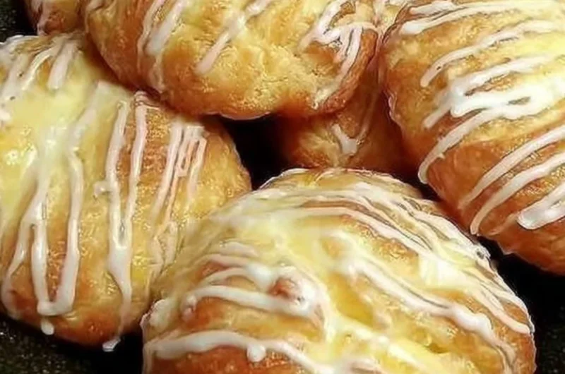 Delicious individual cream cheese danish pastry with creamy filling