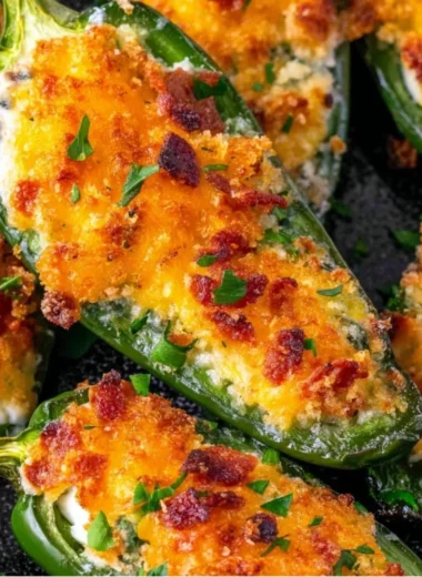 Deliciously stuffed jalapeno poppers ready for a tasty snack or appetizer.