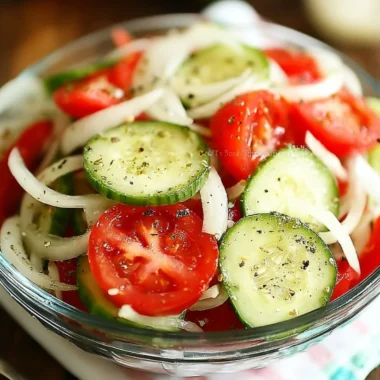 Fresh Tomato, Cucumber, and Onion Salad for a healthy meal