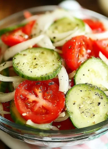 Fresh Tomato, Cucumber, and Onion Salad for a healthy meal