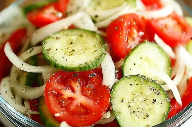 Fresh Tomato, Cucumber, and Onion Salad for a healthy meal