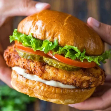 Ultimate Crispy Chicken Sandwich with fresh toppings and golden crust