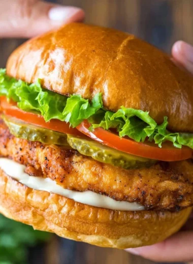 Ultimate Crispy Chicken Sandwich with fresh toppings and golden crust