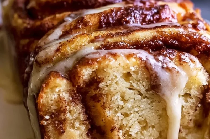 Freshly baked Apple Cinnamon Swirl Bread with apple slices and cinnamon