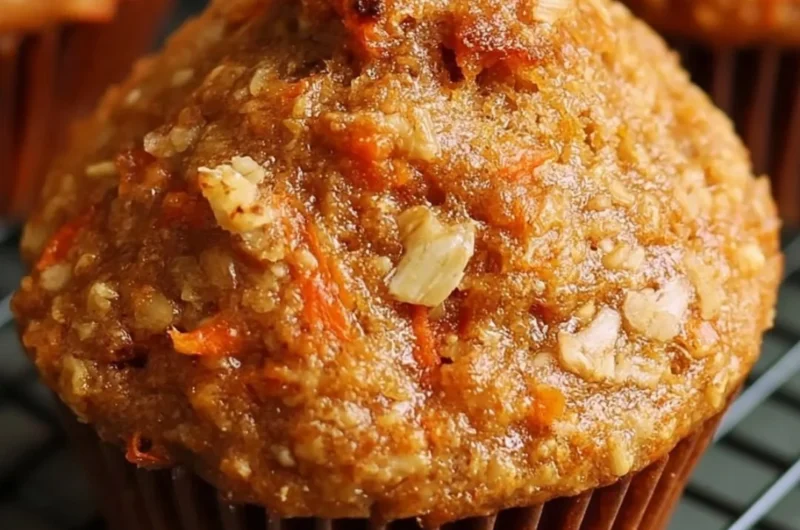 Delicious carrot oatmeal muffins in a bowl, ready for healthy breakfast
