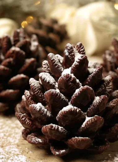 Delicious Vegan Pine Cone Truffles arranged on a rustic wooden table